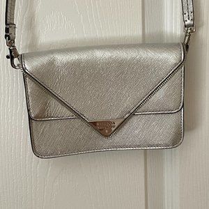 Rebecca Minkoff Molly Crossbody Clutch Wallet Bag in Silver